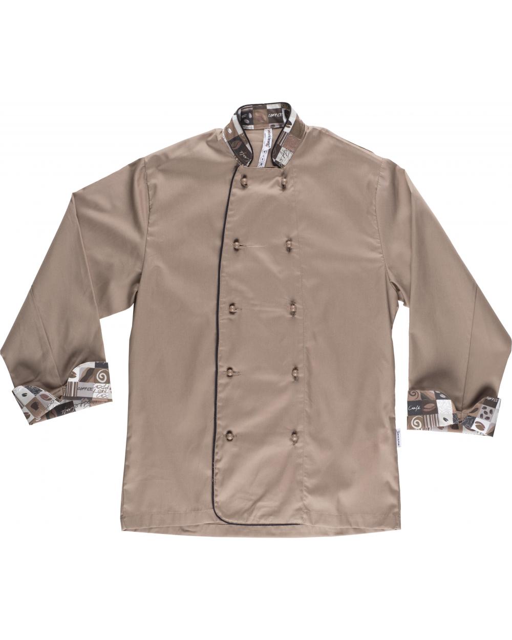 Comprar Casaca de cocina unisex antimanchas B9209 Beige workteam delante