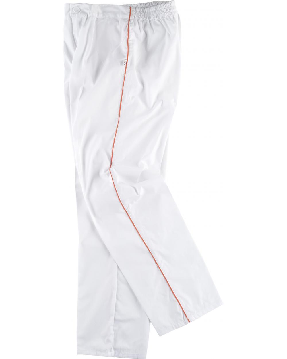 Comprar Pantalon de pijama sanitario unisex B9350 Blanco+Naranja workteam barato