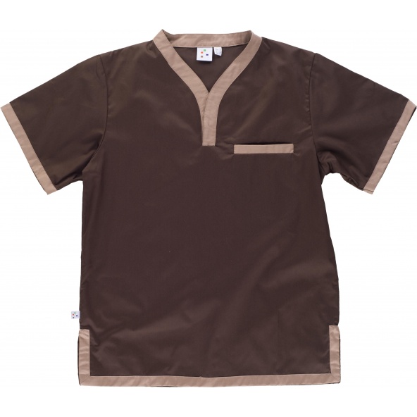 Comprar Casaca sanitaria combinada B9600 Marron+Beige workteam delante