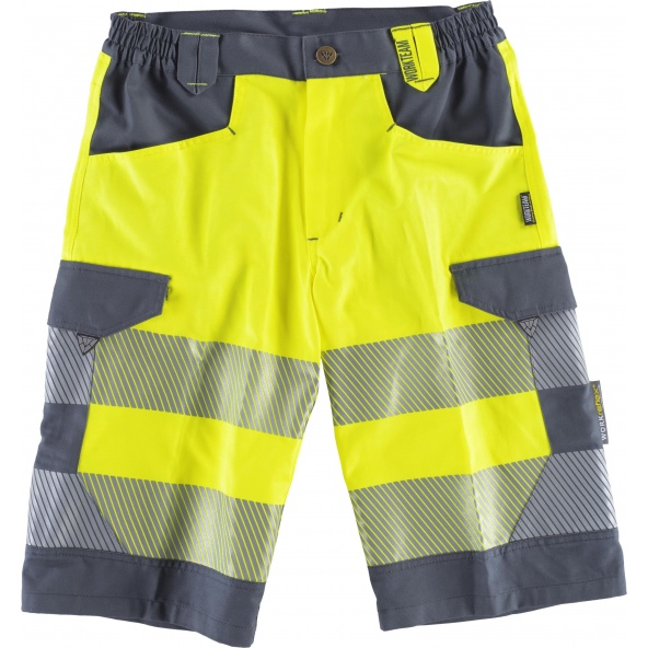 Comprar Bermuda multibolsillos C2705 Amarillo AV+Gris Oscuro workteam delante