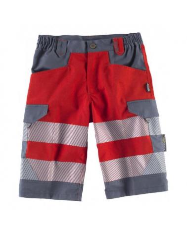 Comprar Bermuda multibolsillos C2706 Rojo+Gris Oscuro workteam delante