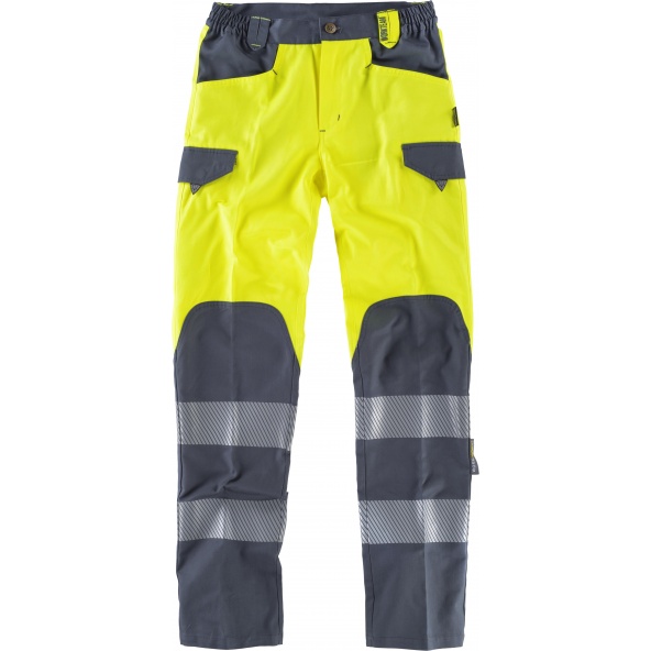 Comprar Pantalones multibolsillos C2715 Amarillo AV+Gris Oscuro workteam delante