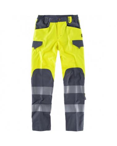 Comprar Pantalones multibolsillos C2715 Amarillo AV+Gris Oscuro workteam delante