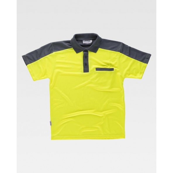 Comprar Polo combinado C2805 Gris+Amarillo AV workteam delante