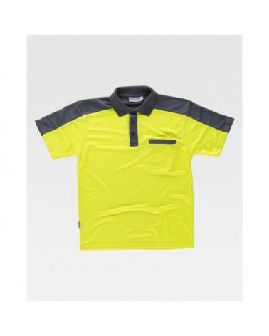 Comprar Polo combinado C2805 Gris+Amarillo AV workteam delante