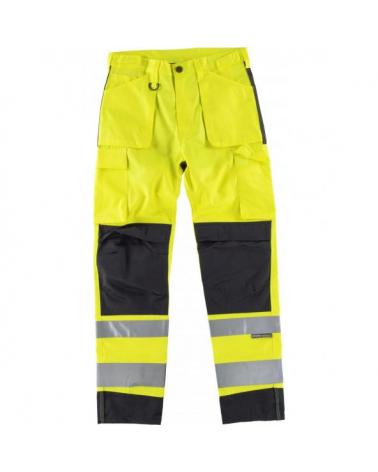 Comprar Pantalon con proteccion rodilleras C2912 Amarillo AV+Negro workteam delante