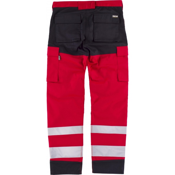 Pantalon multibolsillos y rodilleras C2913 Rojo+Negro workteam atrás barato
