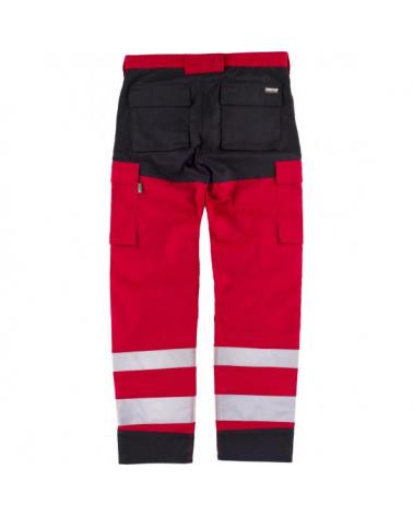 Pantalon multibolsillos y rodilleras C2913 Rojo+Negro workteam atrás barato