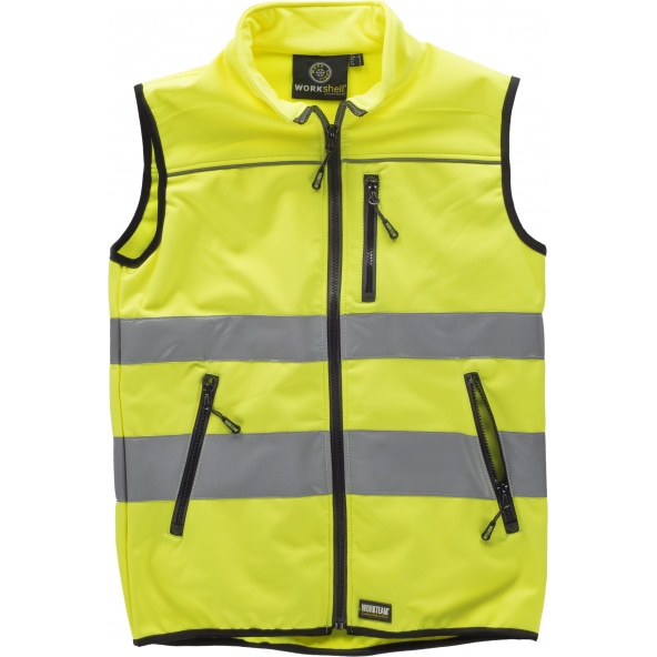 Comprar Chaleco workshell tejido ripstop C2920 Amarillo AV workteam delante