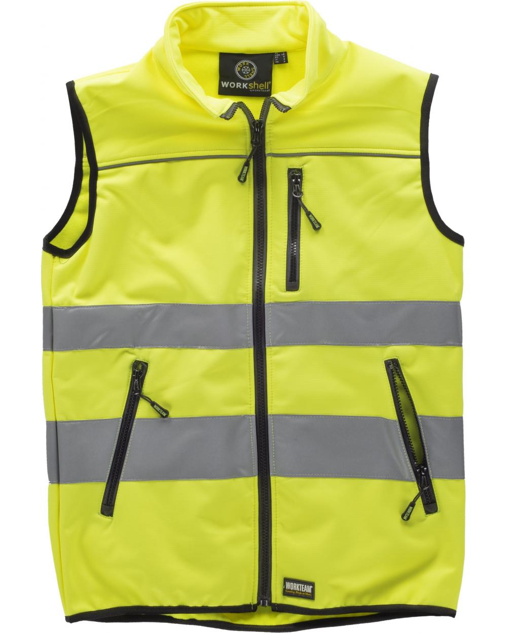 Comprar Chaleco workshell tejido ripstop C2920 Amarillo AV workteam delante