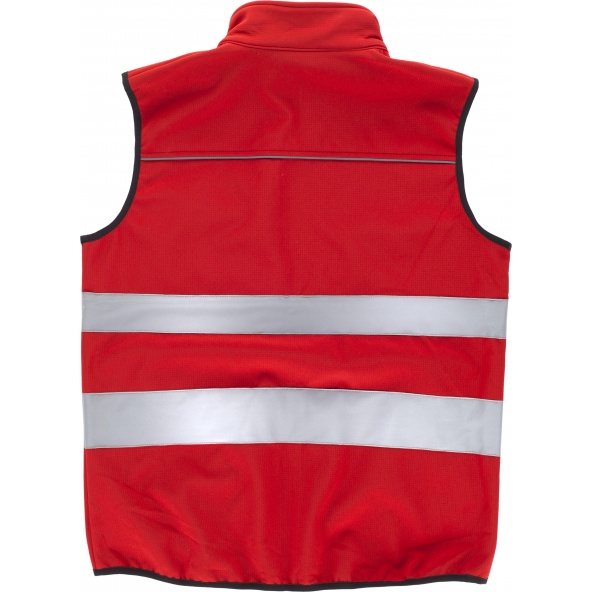 Chaleco workshell tejido ripstop C2922 Rojo workteam atrás barato