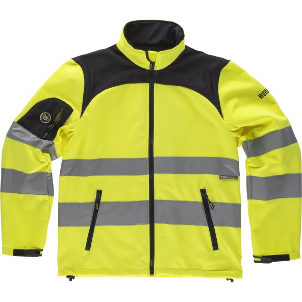 Comprar Chaleco workshell tejido ristop C2930 Amarillo AV+Negro workteam delante