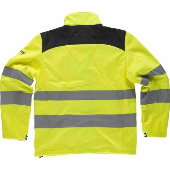 Chaleco workshell tejido ristop C2930 Amarillo AV+Negro workteam atrás barato