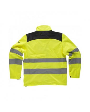 Chaleco workshell tejido ristop C2930 Amarillo AV+Negro workteam atrás barato