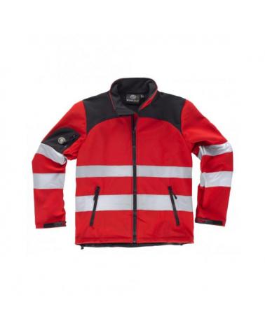 Comprar Chaqueta workshell tejido ripstop C2931 Rojo+Negro workteam delante