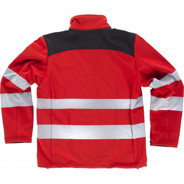 Chaqueta workshell tejido ripstop C2931 Rojo+Negro workteam atrás barato