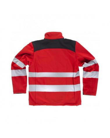 Chaqueta workshell tejido ripstop C2931 Rojo+Negro workteam atrás barato