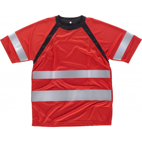 Comprar Camiseta tejido transpirable C2940 Rojo+Negro workteam delante