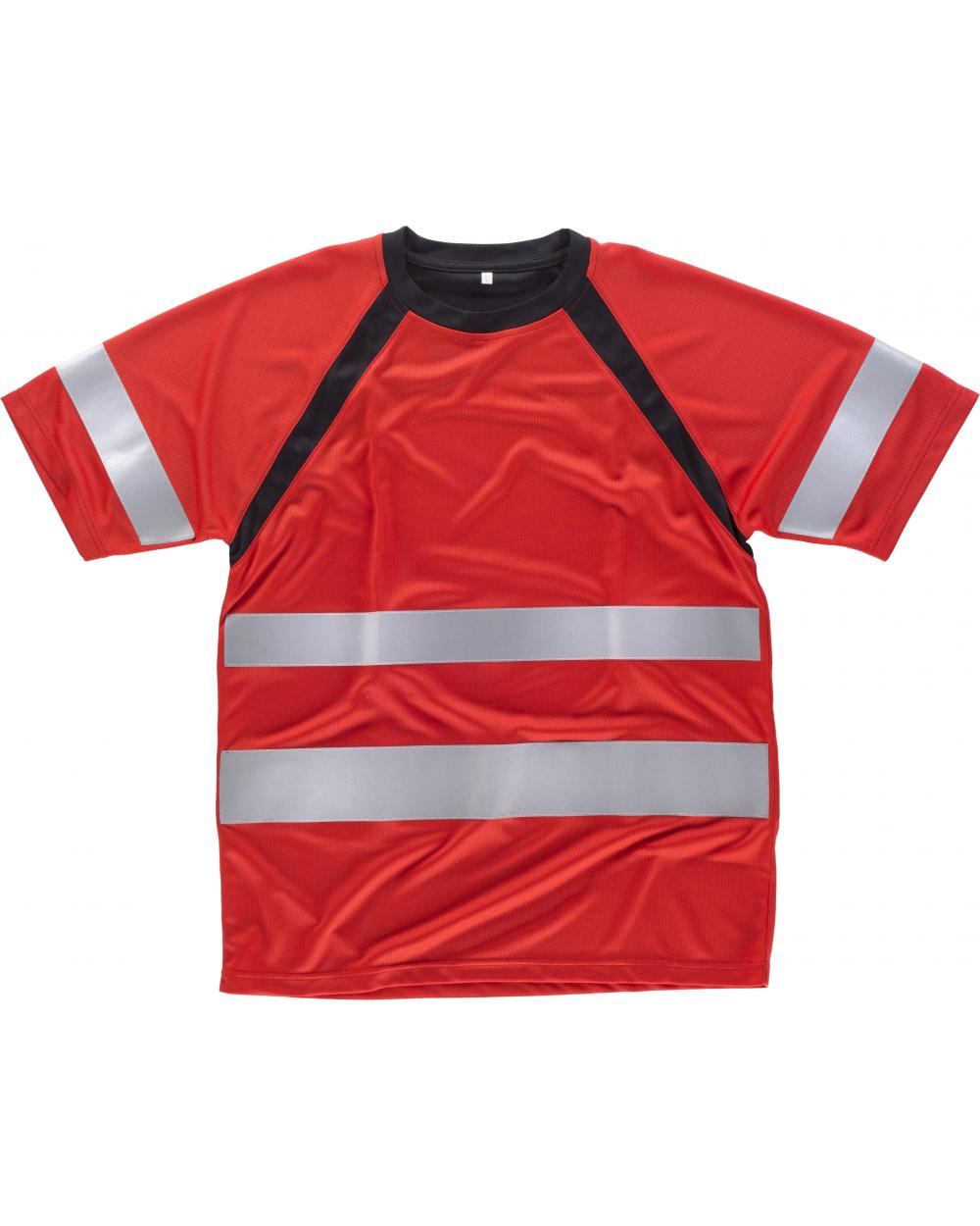 Comprar Camiseta tejido transpirable C2940 Rojo+Negro workteam delante