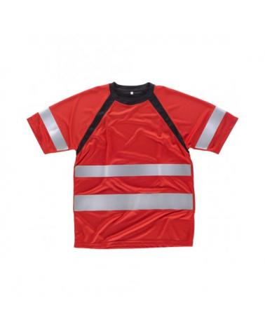 Comprar Camiseta tejido transpirable C2940 Rojo+Negro workteam delante