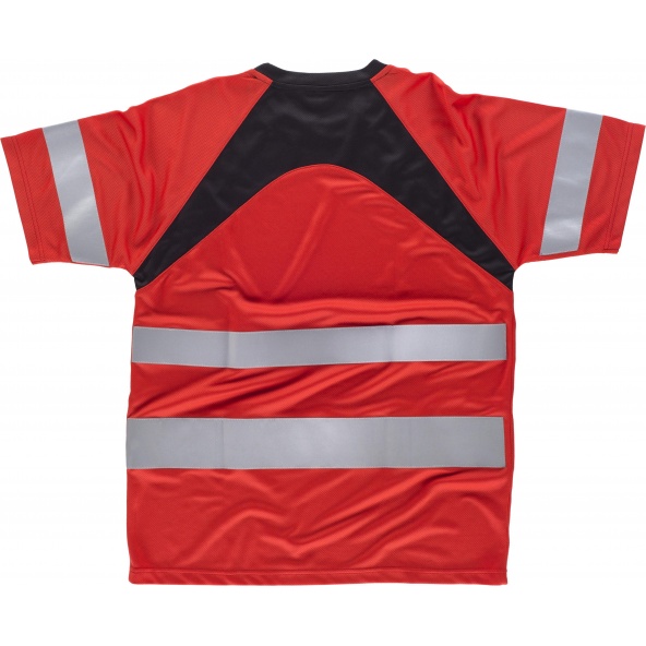 Camiseta tejido transpirable C2940 Rojo+Negro workteam atrás barato