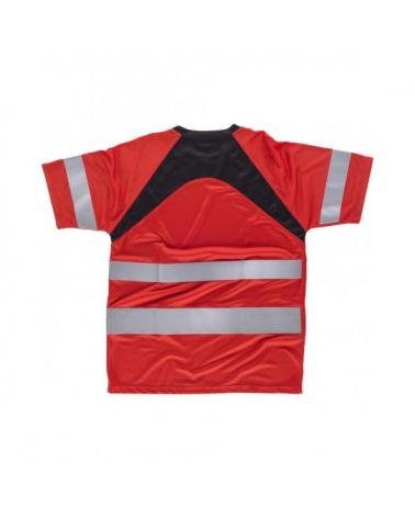 Camiseta tejido transpirable C2940 Rojo+Negro workteam atrás barato