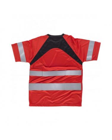 Camiseta tejido transpirable C2940 Rojo+Negro workteam atrás barato