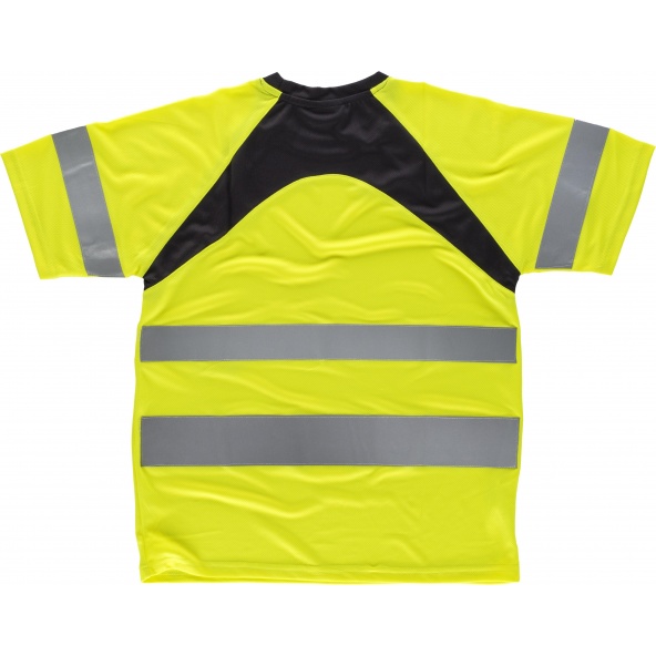 Camiseta tejido transpirable C2941 Amarillo AV+Negro workteam atrás barato
