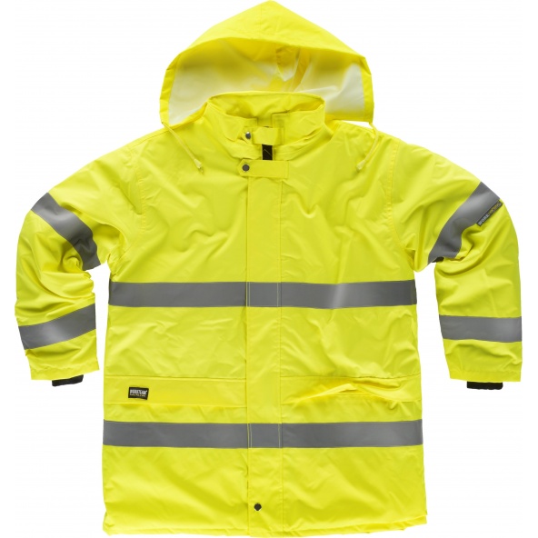 Comprar Parka impermeable con capucha C3200 Amarillo AV workteam delante