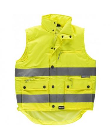 Comprar Chaleco acolchado con tejido oxford C3209 Amarillo AV workteam delante