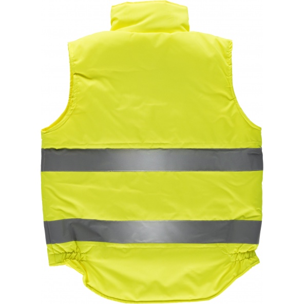 Chaleco acolchado con tejido oxford C3209 Amarillo AV workteam atrás barato