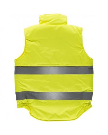 Chaleco acolchado con tejido oxford C3209 Amarillo AV workteam atrás barato