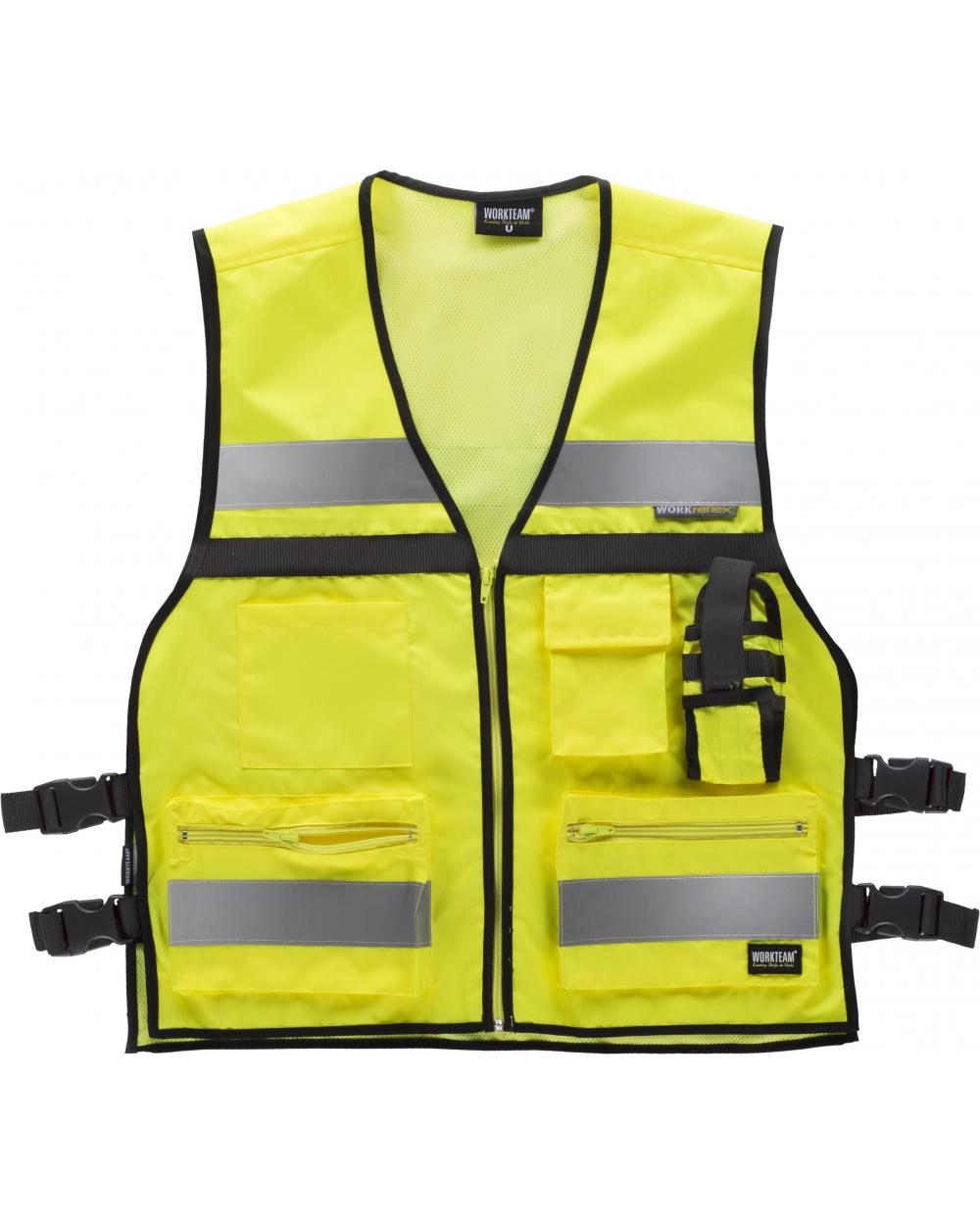 Comprar Chaleco con ajustes laterales C3601 Amarillo AV workteam delante