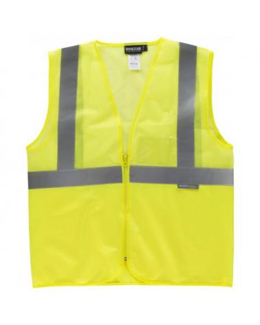 Comprar Chaleco con tejido rejilla y cremallera C3612 Amarillo AV workteam delante