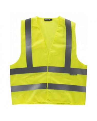 Comprar Chaleco tejido rejilla y velcro C3613 Amarillo AV workteam delante