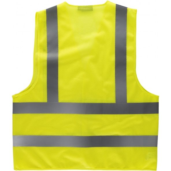 Chaleco tejido rejilla y velcro C3613 Amarillo AV workteam atrás barato