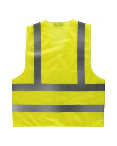 Chaleco tejido rejilla y velcro C3613 Amarillo AV workteam atrás barato