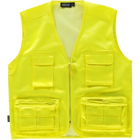 Comprar Chaleco Safari Alta Visibilidad C3640 Amarillo AV workteam delante