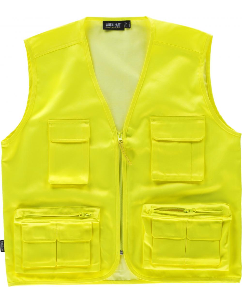 Comprar Chaleco Safari Alta Visibilidad C3640 Amarillo AV workteam delante