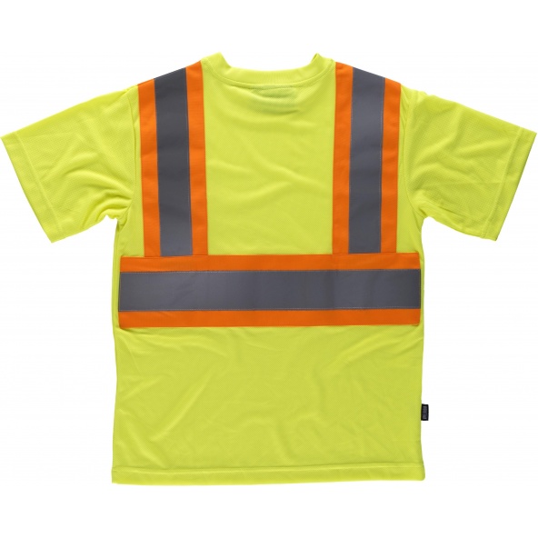 Camiseta reflectante manga corta C3645 Amarillo AV+Naranja AV workteam atrás barato