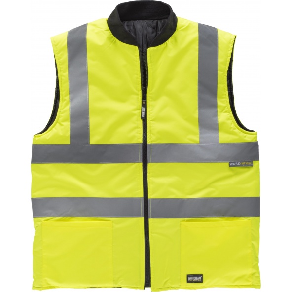 Comprar Chaleco acolchado reversible C3650 Amarillo AV workteam reflectante delante