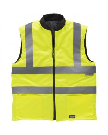 Comprar Chaleco acolchado reversible C3650 Amarillo AV workteam reflectante delante