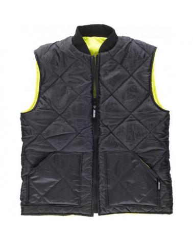Chaleco acolchado reversible C3650 Amarillo AV workteam delante