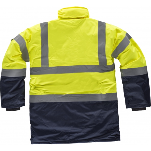 Parka impermeable ambientes frios C3710 (hasta 4XL) Amarillo AV+Marino workteam atrás barato