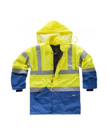 Comprar Parka impermeable ambientes frios C3711 Azulina+Amarillo AV workteam delante