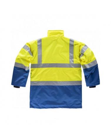 Parka impermeable ambientes frios C3711 Azulina+Amarillo AV workteam atrás barato