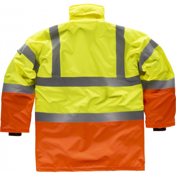 Parka impermeable ambientes frios C3716 Amarillo AV+Naranja AV workteam atrás barato