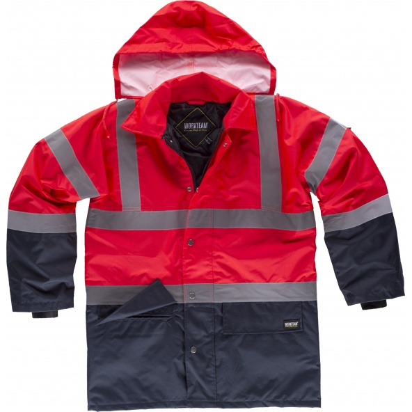 Comprar Parka impermeable ambientes frios C3717 Rojo AV+Marino workteam delante