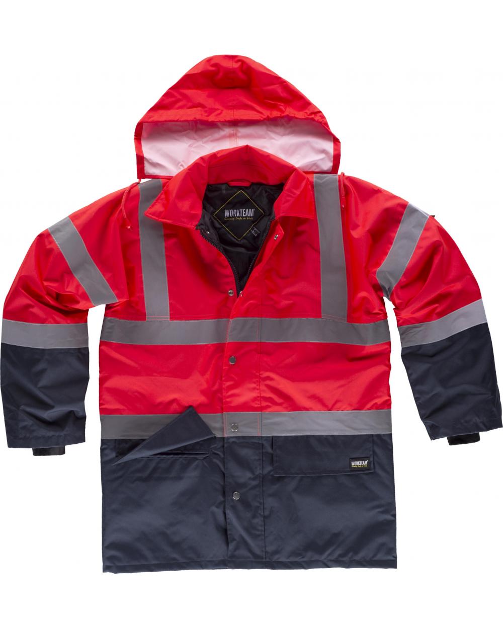 Comprar Parka impermeable ambientes frios C3717 Rojo AV+Marino workteam delante