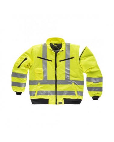 Comprar Cazadora piloto impermeable y desmontable C3720 Amarillo AV workteam delante